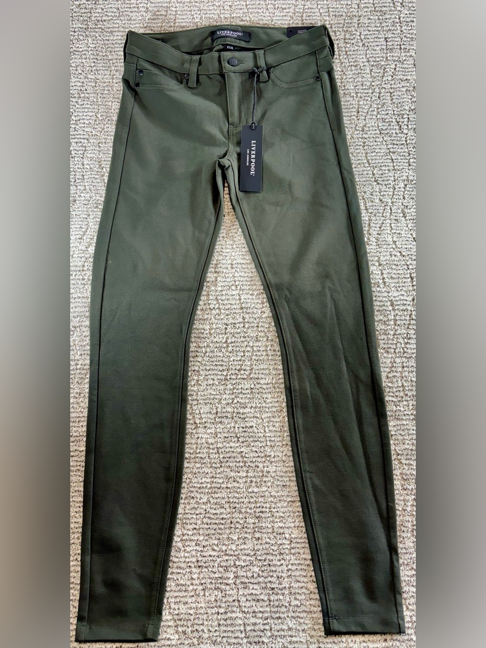 NWT Liverpool Women’s Size‎ 27/4 Peat Green Stretch Skinny Jeans